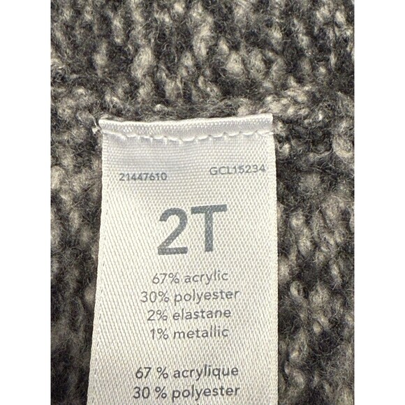 OSHKOSH KNITTED GRAY PONCHO TODDLER GIRL 2T WITH ARM SLITS - Picture 7 of 8